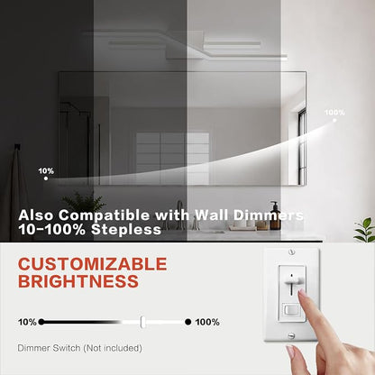 SOLFART Vanity Lights for Bathroom Dimmable Modern Brushed Nickel Bathroom Light Fixtures Over Mirror 32 Inch