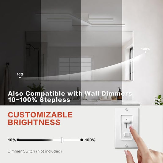 SOLFART Vanity Lights for Bathroom Dimmable Modern Brushed Nickel Bathroom Light Fixtures Over Mirror 32 Inch