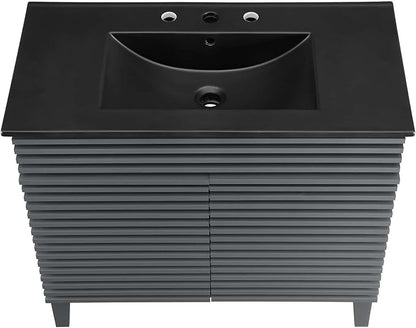 Modway Render 36" Bathroom Vanity in Gray Black
