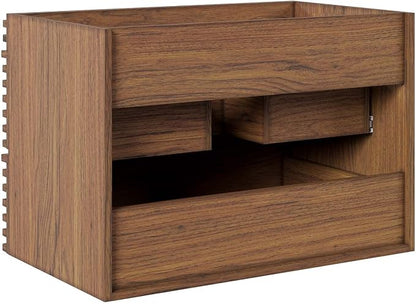 Modway Render 30" Wall-Mount Bathroom Vanity in Walnut - Sink Basin Not Included