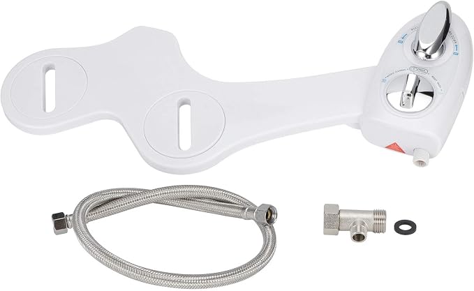 NonElectric Mechanical Bidet Toilet Seat With AdjustableWater Spray Attachment Single Retractable Self Nozzle, Rear and Feminine,Water