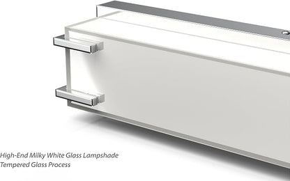 LED Bathroom Light Fixtures Over Mirror 16” Vanity Light with Milky White Lampshade 4000K Daylight Chrome Finishing Bath Bar (Chrome)