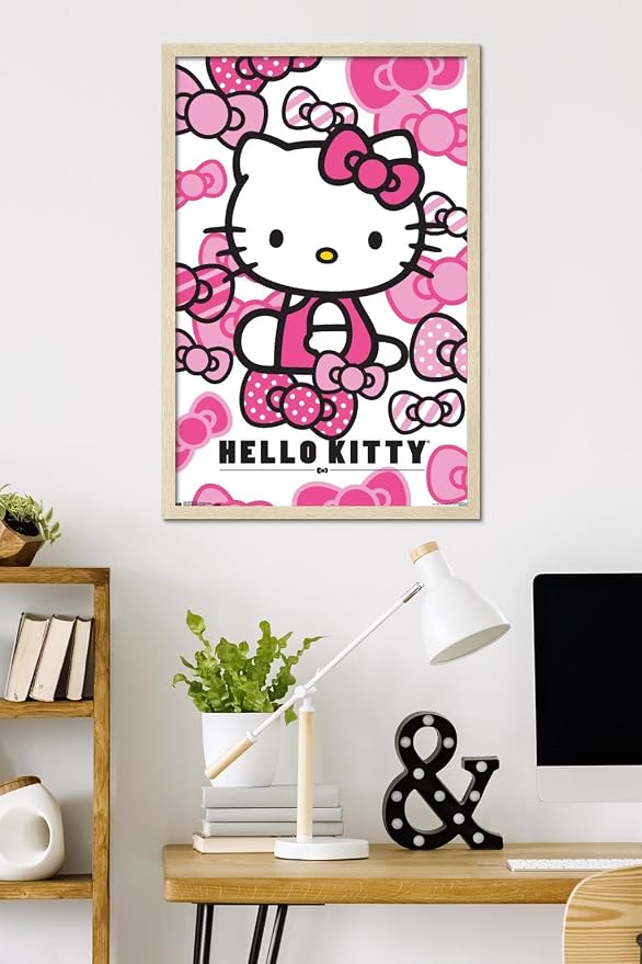 Hello Kitty: 16 Core - Bows Wall Poster, 34L" x 22.4W", Blonde Framed Version