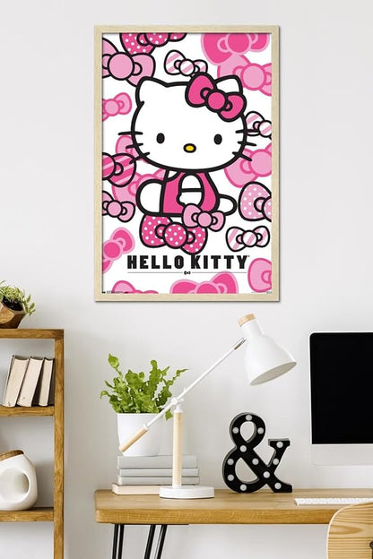 Hello Kitty: 16 Core - Bows Wall Poster, 34L" x 22.4W", Blonde Framed Version