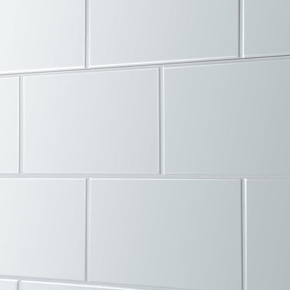 WOODBRIDGE 4-Piece Tile-style Shower Wall Panel Surround Kit, 60"W x 32"D, Staggered Brick Pattern, Easy to Install, High Gloss White Finish