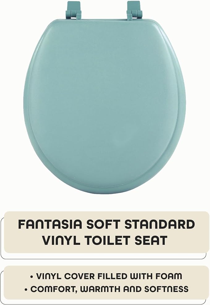 Soft Standard Vinyl Toilet Seat, Light Green, 17 in | Toilet-Seat Construction: Contoured Seat Profile and Durable Finish Create a Polished Fixture Update.