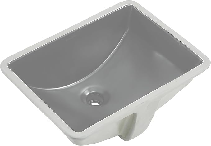 Plaisir 18.5" Rectangular Ceramic Undermount Bathroom Sink in Matte Gray