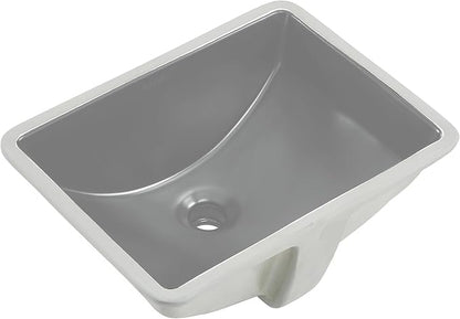 Plaisir 18.5" Rectangular Ceramic Undermount Bathroom Sink in Matte Gray