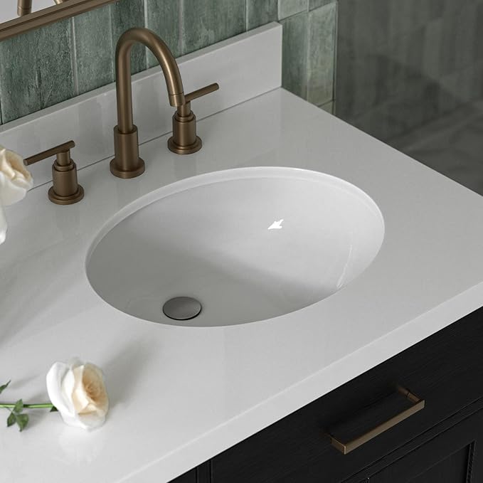 ARIEL Hepburn 66-inch Bathroom Vanity with Sink,Solid Wood, 1.5-inch Pure White Quartz Countertop & Backsplash, Double Oval Porcelain Sink, 4 Soft Closing Doors, 6 Dovetail Drawers, Black Oak