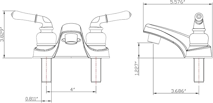 Dura Faucet DF-PL700C-ORB RV Two Handle Bathroom Faucet (Oil Rubbed Bronze) | RV two handle bathroom sink faucet for campers, trailers, and motorhomes.