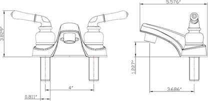 Dura Faucet DF-PL700C-ORB RV Two Handle Bathroom Faucet (Oil Rubbed Bronze) | RV two handle bathroom sink faucet for campers, trailers, and motorhomes.