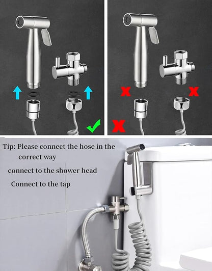 Spring Flexible Shower Hose,ABS Bathroom Spiral Flexible Telescopic Shower Hose for Toilet Faucet, Bidet Sprayer, Hand Shower,Standard G1/2 Connectors(Gray)