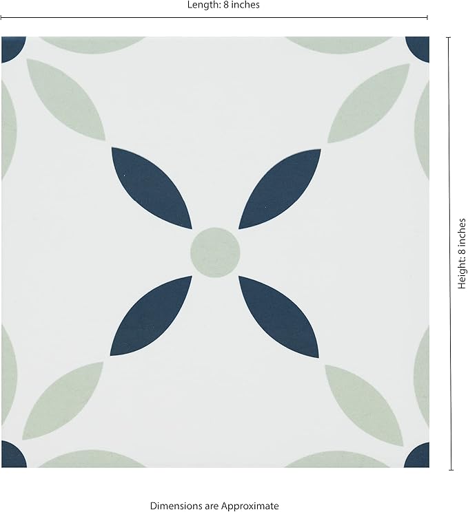 MSI Greta 8x8 in. Encaustic Matte Porcelain Tile – Bathroom, Kitchen Backsplash, Accent Wall, Shower Wall