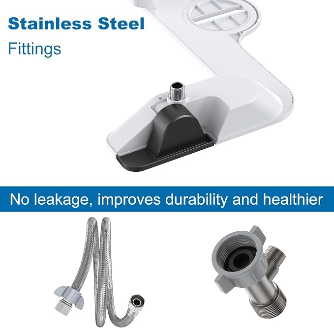 Bidet Attachment for Toilet Seat Water Pressure, Hygienic Bidets Attachment for Existing Toilets - Adjustable Fresh Water Pressure Dual Nozzle (Frontal & Rear Wash) Easy to Install,