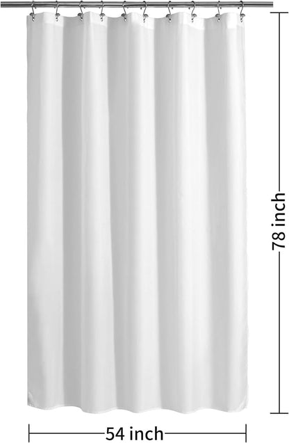 ALYVIA SPRING 54x78 Stall Waterproof Fabric Shower Curtain or Liner White | 2 Magnets, Soft Cloth & Hotel Quality, Machine Washable, Light-Weight, Long Stall Size