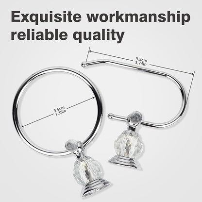 2 Pieces Sets Silver Crystal Series Toilet Paper Holder Wall Mouted Towel Ring, Gold Round Hand Towel Rack Decorative for Bathrooms