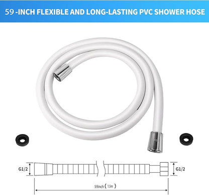 Extra Long Replacement Shower Hose Extension Handheld Shower Head Hose 59 Inches Flexible and Durable with Brass Insert and Nut rv shower head with hose