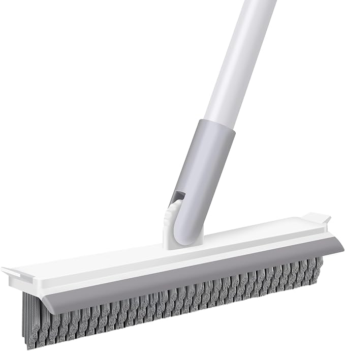 IVYROLL Grout Brush with Long Handle, Floor Cleaning Scrubber | with Stiff Bristles for Tile Line, Shower, Crevice, Bathroom, Kitchen and Hard-to-Reach Corners