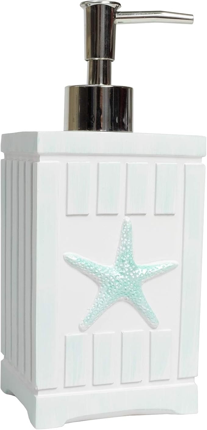 Sweet Home Collection Bathroom Accessories Sets Unique Collections Modern Classic Contemporary Decorative Beautiful Designs Bath Shower Tub Décor, Lotion Pump/Soap Dispenser, Beach Shells (Pack of 1)