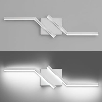 24 inch Nickel Vanity Lights for Bathroom Vanity Light Modern Dimmable Bathroom LED Light Fixtures Over Mirror 6000K Cool White