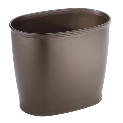 iDesign Slim Plastic Bathroom Trash Can, 2-Pack, Bronze | Small Garbage Bin, For Bedroom, Office, Desk, Dorm
