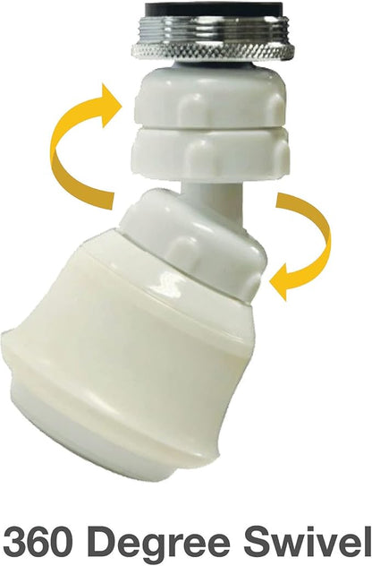 Danco Dual Thread Swivel Sprayrator, White, 10499