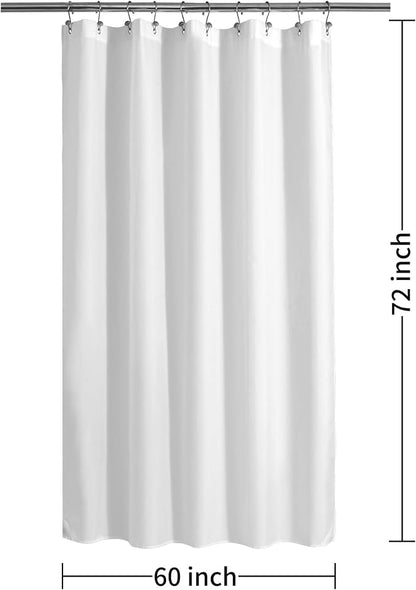 ALYVIA SPRING 60x72 Stall Waterproof Fabric Shower Curtain or Liner White | 2 Magnets, Soft Cloth & Hotel Quality, Machine Washable, Light-Weight, Stall Size