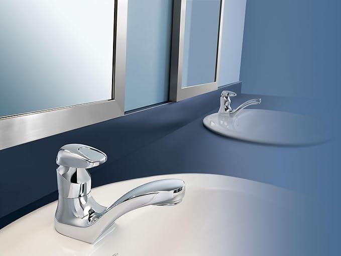 Moen Commercial Chrome M-Press Single-Mount Metering Bathroom Sink Faucet, 0.5 GPM, 8884