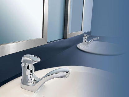 Moen Commercial Chrome M-Press Single-Mount Metering Bathroom Sink Faucet, 0.5 GPM, 8884
