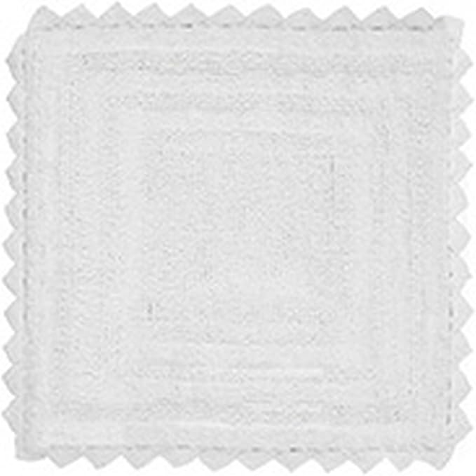 Better Trends Lilly Crochet White Large Bath Mat & Long Bath Rugs, 100% Cotton & Reversible Bath Runner Rug, Absorbent Shower Rugs for Bathroom, Washable Bath Rugs - 20 x 60 Runner Rug
