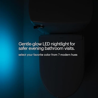 Brondell LS1800-RW Swash Electric Bidet Toilet Seat with Oscillating Stainless Steel Nozzle, Warm Air Dryer, Heated, Night Light, Gentle Close Lid, Thin Profile, Remote Control, Round
