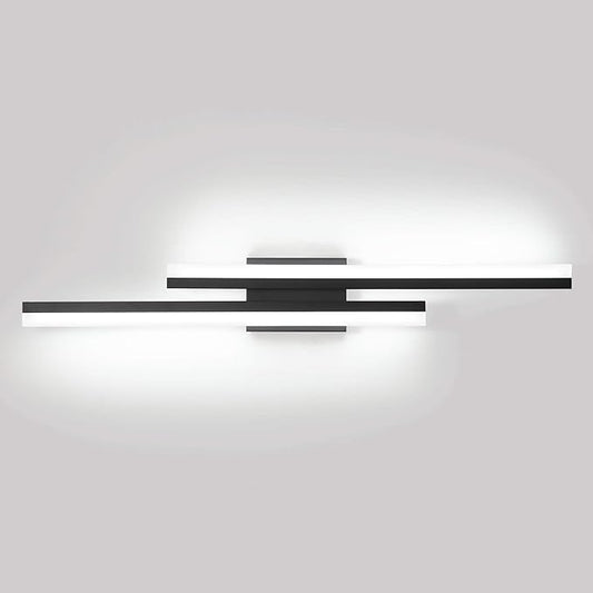 PRESDE LED Bathroom Vanity Light 32inch Bathroom Light Fixtures Over Mirror Black Modern Bath Vanity Lighting Bar Dimmable