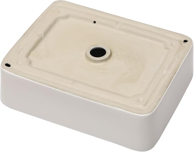 Bathroom Vessel Sink Rectangle - 19x15 Inch White Modern Bathroom Sinks Rectangular Above Counter Porcelain Ceramic Vessel Vanity Sink Art Basin