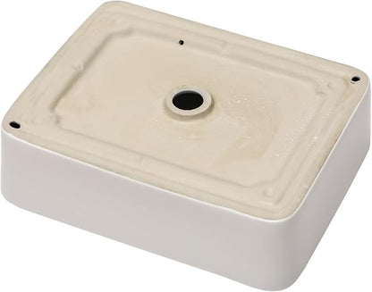 Bathroom Vessel Sink Rectangle - 19x15 Inch White Modern Bathroom Sinks Rectangular Above Counter Porcelain Ceramic Vessel Vanity Sink Art Basin
