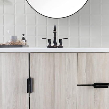 PARLOS 2-Handle Bathroom Sink Faucet High Arc Swivel Spout with Metal Drain Assembly and Faucet Supply Lines, Oil Rubbed Bronze, Demeter 13628