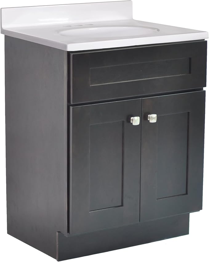 Design House Brookings Bathroom Vanity, 24", Espresso | Adjustable Hinges, Freestanding, Contemporary/Modern, Wood, Bath, 586966