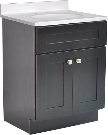 Design House Brookings Bathroom Vanity, 24", Espresso | Adjustable Hinges, Freestanding, Contemporary/Modern, Wood, Bath, 586966