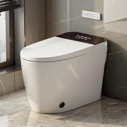 TOTTE Smart Toilet with Bidet, Hands-Free with Auto Open/Close Lid & Self-Cleaning Bowl | Adaptive Warm Water Wash & Heated Seat, Built-in Aroma, One-Piece Elongated Design
