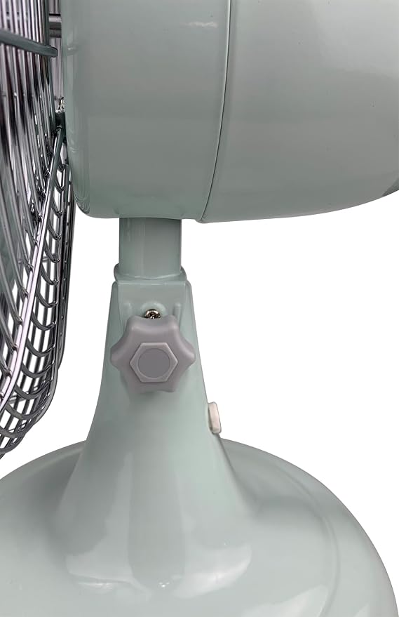 Good Housekeeping (92604) All-Metal 12" Retro Desk Office Table Fan with Wide Oscillation, 3-Speed Settings & Carrying Handle (Breezewave)