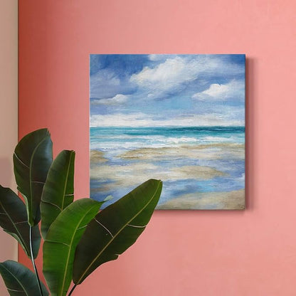 Renditions Gallery Washy Coast Wall Art, Premium Gallery Wrapped Canvas Decor, Ready to Hang, 16 in H x 16 in W, Made in America Print