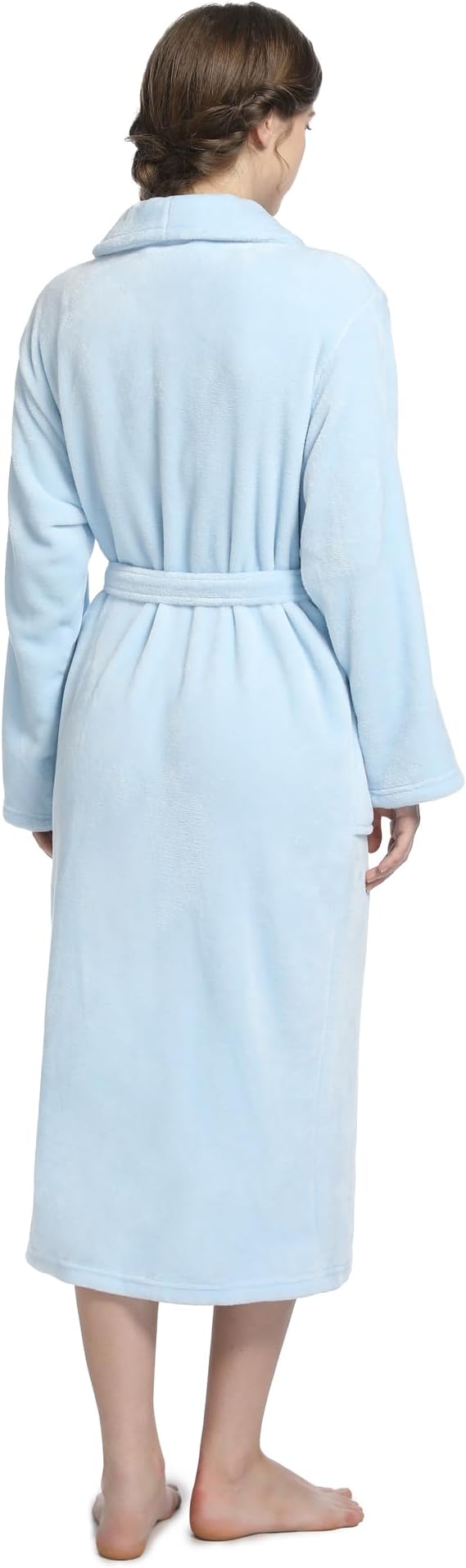 Fluffy Soft Robes for Women, Warm Fleece Womens Robe, Cozy Bathrobe | Plush Bathrobe for Women, Long Fuzzy Lightweight Bath Robe with Pockets for Shower Spa Hotel House Pool