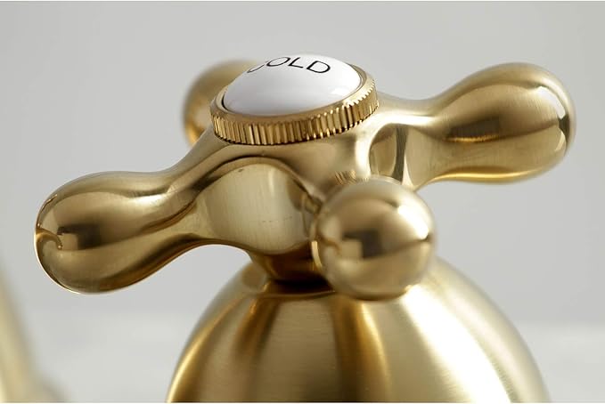 Kingston Brass KS3967AX 8 in. Widespread Bathroom Faucet, Brushed Brass