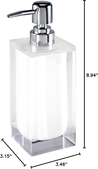 Izod - Lotion Pump/Soap Dispenser, Sleek Resin Countertop Accessories, Dorm Room Essentials, Modern Home Decor (Marina Collection, White)