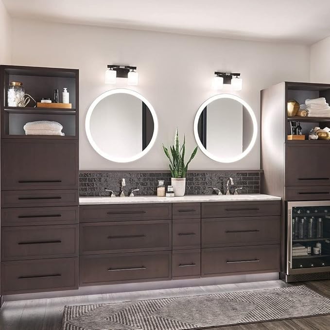 KICHLER Marette 13.5 " 2 Light Vanity Light with Satin Etched Cased Opal Glass in Brushed Nickel