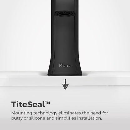 Pfister Vaneri Bathroom Sink Faucet, Single Control, 1-Handle, Single Hole, NSF Certified, Matte Black Finish, LF042VRIBB