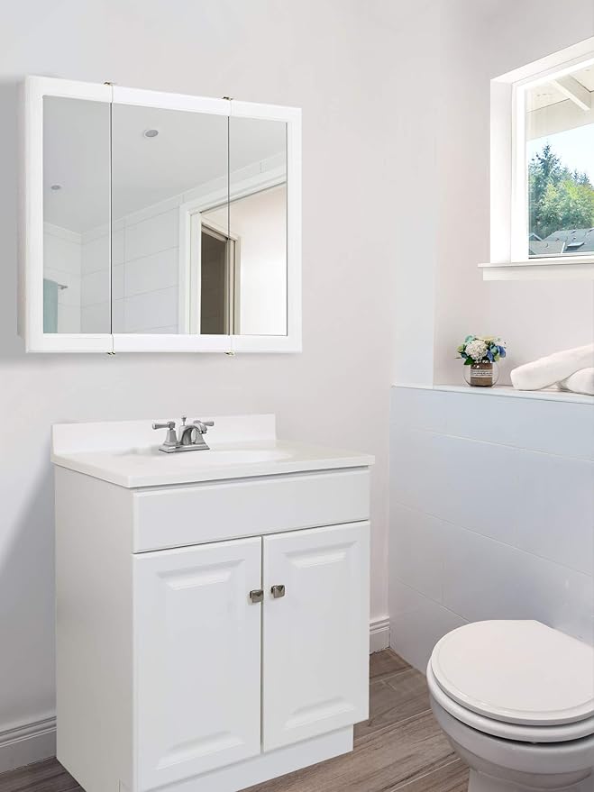 Design House Wyndham Bath Vanity Without Top, 2 Cabinet Doors, for 25-in. x 19-in. Vanity Top, Flush to Floor, Easy Assembly, for Bathroom, White, 18.0 in. L x 24.0 in. W x 31.5 in. H, 597120