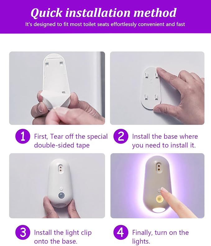 Toilet Light Self Cleaning UV Sanitizer and Nightlight Inside Motion Activated Bowl Face Dispenser Bathroom Finds Sensor Rechargeable Accessories Home UV-C Smart Room Haves Touchless