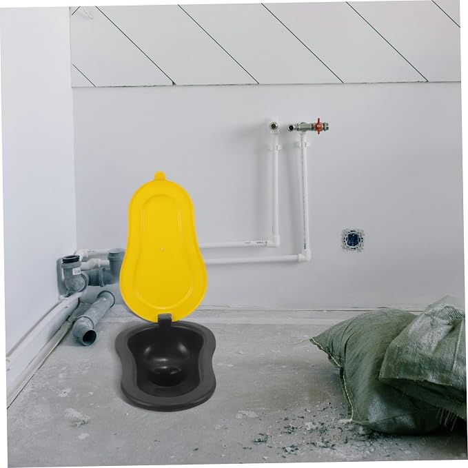 Sturdy Plastic Squat Toilet for Construction Camping Travel Portable Lid for Easy Storage