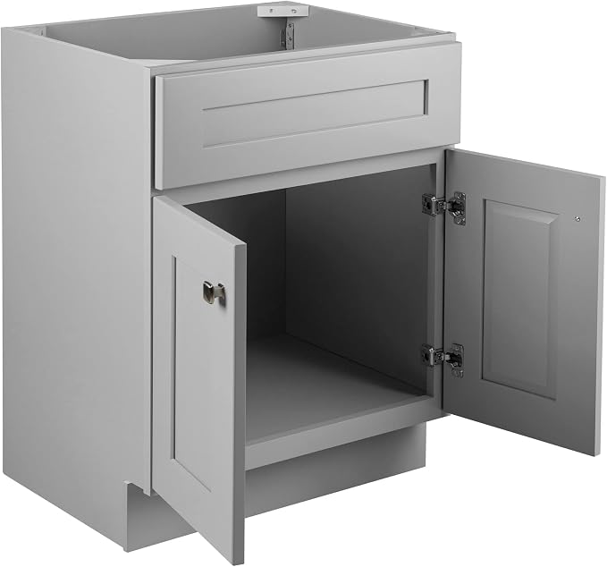 Design House Brookings Bathroom Vanity, 24", Gray | Adjustable Shelves, Freestanding, Contemporary/Modern, Wood, Bath, 215707