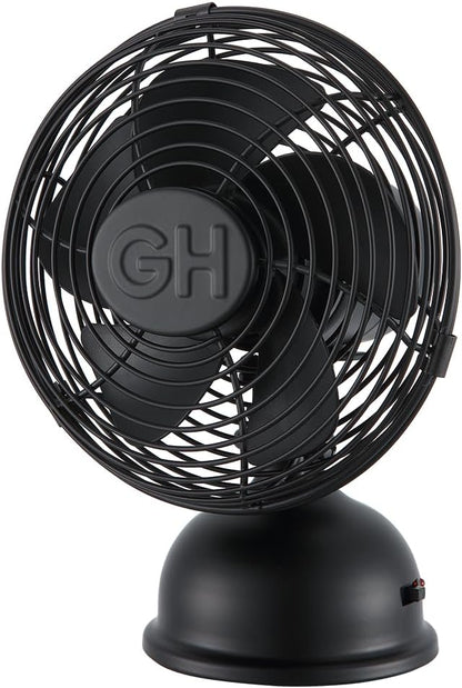 Good Housekeeping 5" All-Metal (92523) USB Desktop Laptop Nightstand Fan with Oscillation (Matte Black)